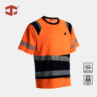 Camiseta de Trabajo de Seguridad Reflectante Transpirable de Alta Visibilidad para Verano JIADE, de Poliéster, Talla Grande, Fluorescente, Color Naranja para Hombre