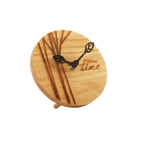 Horloge en bois naturel, cadran de couleur bois, petite taille, pour la maison, le bureau, la table, cadeau, horloge en bois