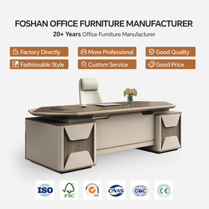 Chất lượng cao sang trọng hiện đại L hình dạng bàn làm việc gỗ giám đốc quản lý CEO ông chủ Văn phòng bàn Bàn CEO bàn văn phòng bộ đồ nội thất - Product Image 6