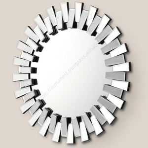 Miroir Mural Rond Décoratif Vintage en Bois Doré 3D de Luxe pour Salon, Salle à Manger et Maison - Vente en Gros - Product Image 3