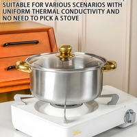 Ensemble de 3 casseroles classiques écologiques en acier inoxydable 304 avec couvercle en verre, sans revêtement, universel pour tous les types de cuisinières