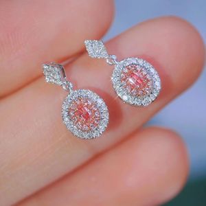 Joyería de Lujo Xinfly con Piedras Preciosas para Novia, Oro Blanco de 18k, Diamante Rosa Natural de 0.30ct, Pendientes y Colgante - Product Image 1