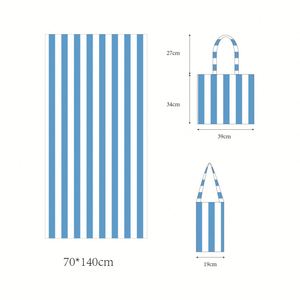 Serviette de plage écologique de luxe légère à séchage rapide et anti-sable avec sac de plage zippé pour les vacances et la piscine - Product Image 2