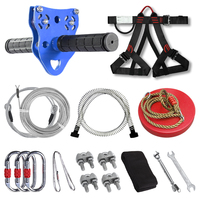 Kit de tyrolienne de 6mm 30m pour enfants avec siège de frein de harnais et kit de tyrolienne d'arrière-cour de chariot 35KN