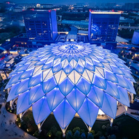 Dôme Tensile en ETFE/PTFE en forme de Fleur de Lotus, Toiture à Membrane Architecturale, Façade de Bâtiment Moderne Écologique pour Structures de Parcs