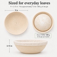 Superbe kit de levain pour panier de fermentation du pain 9 pouces, lot de 2 |   Revêtement antiadhésif sans éclats en matériau de jonc de mer réutilisable – Cadeau