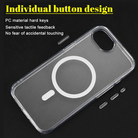 Coque de téléphone transparente antichoc Twins pour iPhone 16e, en PC rigide mince, avec aimant puissant et compatible avec la charge sans fil