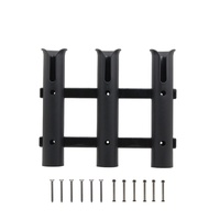 Nuevos tubos de soporte de caña de pescar de montaje en riel de 3 agujeros de plástico accesorios montados en la pared para la venta