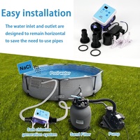 Filtres pour piscines hors sol série SR, générateur de chlore à l'eau salée avec fonction d'auto-nettoyage et de minuterie pour piscines extérieures