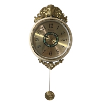 Horloge murale éléphant rétro de luxe, cadre vert avec cadran en nacre, horloge décorative en laiton à quartz silencieux