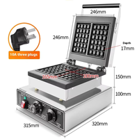 Commercial électrique 220V acier inoxydable gaufre crêpe crêpière Machine de cuisine rotatif carré grille four Snack four nouveau