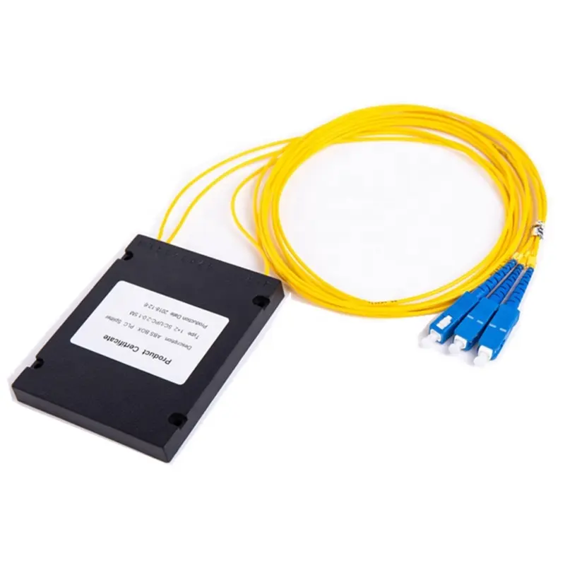 Répartiteur PLC boîte de jonction SM équipement de coupleur de fibre optique sans source de lumière et connecteur ABS BOX fibre optique PLC splitter