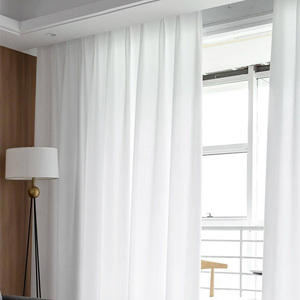 Usine de rideau en voile <span class=keywords><strong>blanc</strong></span> <span class=keywords><strong>pas</strong></span> <span class=keywords><strong>cher</strong></span> prix approvisionnement personnalisé 280cm 320cm largeur <span class=keywords><strong>tissu</strong></span> de rideau transparent - Product Image 1
