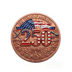 Pièce de monnaie commémorative 'God Bless America' en cuivre fin .999, <span class=keywords><strong>1</strong></span> oz, 250e anniversaire |   Aigle chauve 1776-2026, croix patriotique, antique et moderne - Product Image 2