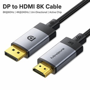 Cable Activo Mindpure DisplayPort 1.4 a HDMI 2.1, DP a HDMI 8K 60Hz, Chip CH7218, 32.4Gbps, Compatible con <span class=keywords><strong>NVIDIA</strong></span> RTX 4090 y AMD RX - Product Image 1