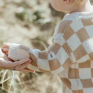 100% Cotton Australia Popular Kids Clothing Knitted Baby Sweater Short Set