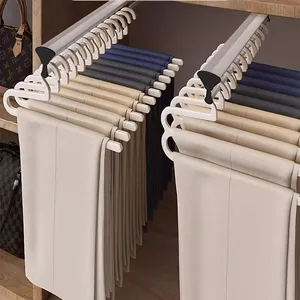 Lot de 5 cintres en plastique antidérapants de type Z pour vêtements, multi-niveaux, pour armoire, rangement spécial, écologiques - Product Image 4