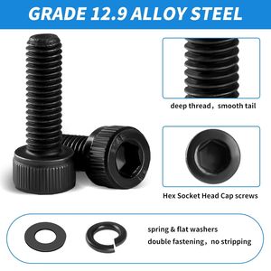 M2 M3 <b>M4</b> M5 Metric Screws Nuts Kit 1760Pcs Grade 12.9 Alloy Steel Hex Socket Cap <b>Bolts</b> With Washers And Allen Wrench - Product Image 5