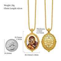 Collier pendentif TIMEMUSE Vierge Marie en nacre, plaqué or, acier inoxydable, icône byzantine, bijoux catholiques, vente en gros