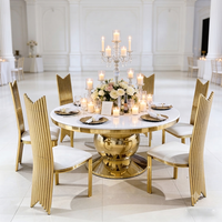 Table ronde et chaises de mariage en marbre pour banquet royal