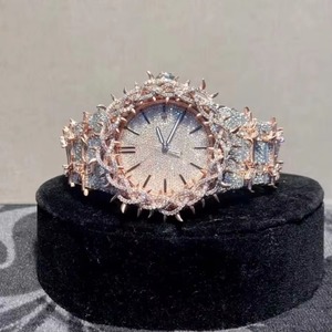 Montre-bracelet en acier inoxydable de haute qualité, design épingle, sertissage pavé complet, Moissanite, cadran romain, style Hip Hop, pour soirée, durable - Product Image 4