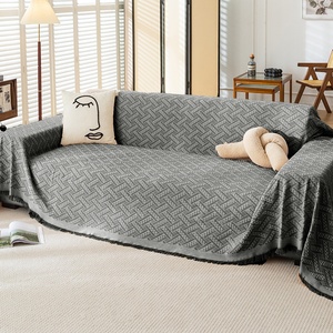 Geometric Pattern <strong>Sofa</strong> <strong>Cover</strong> with Tassels, Decorative Couch <strong>Cover</strong> for Living Room &amp; Bedroom, Multiple Colors Available - Product Image 3