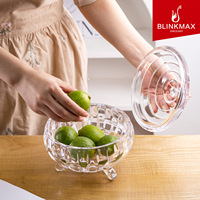 Pot à bonbons en verre sans plomb Blinkmax avec couvercle, plateau à fruits de haute qualité, plateau à bonbons, sucrier, organisateur de rangement