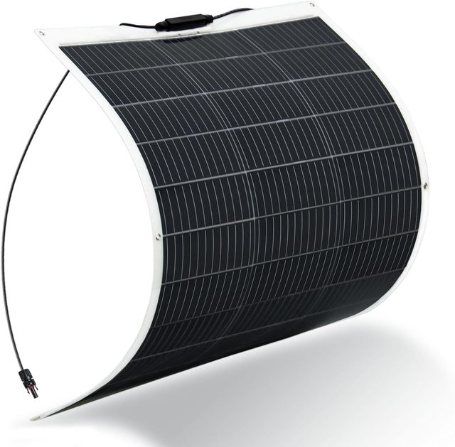 220W Flexible ETFE Solar Panel for Boat RV Camping-Waterproof Junction Box Full Black 25.4% Efficiency