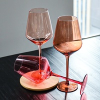 Coupe à vin vintage, mariage personnalisé, couleur de luxe, fête à domicile, boisson, grande coupe à vin de Bourgogne, verre coloré, gobelet