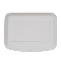 Bagasse Hot Dog Food Conteneurs Togo recyclés Vaisselle jetable 8x6 Boîte d'emballage à clapet de canne à sucre 2 compartiments