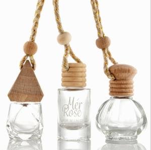 5ml 6ml 8ml 10ml Tapa de madera Vidrio vacío Coche Colgante Perfume Botella Difusor con sello de corona - Product Image 3