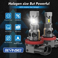Bevinsee Paire de 12 000LM Z26 H11 Ampoules de phare LED 6000K 70W Lampe automobile LED H11 Ampoules de phare de voiture H11 Globes pour BMW E46
