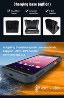 Lecteur RIFD UHF portable Android Pda 5.5 pouces Scanner de codes-barres terminal industriel robuste pour la lecture des compteurs d'eau et d'électricité