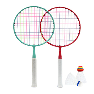 Racchetta da <span class=keywords><strong>Badminton</strong></span> offensiva multicolore per bambini con struttura in lega di ferro e acciaio con copertura in alluminio per giochi di giocattoli sportivi, tra cui volani - Product Image 2