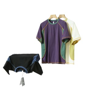 T-shirt en satin à manches courtes, séchage rapide, color block, unisexe, coupe classique, vêtements décontractés pour activités de plein air, printemps/été, étiquettes - Product Image 5