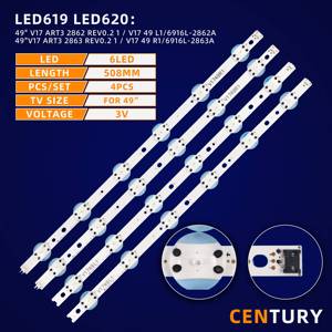 Rétroéclairage LED en aluminium pour téléviseur 49 pouces, modèle 49UV340C-IB V17 ART3 2862 Rev0.2, pièce de rechange - Product Image 2