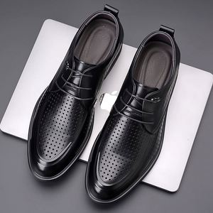 Zapatos Casuales de Verano para Hombre, de Cuero de Primera Calidad, con Cordones, Antideslizantes, Ligeros, Formales de Negocios, con Punta Puntiaguda, Transpirables, de Alta Gama - Product Image 2