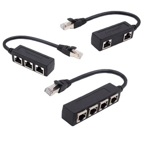 Câble répartiteur Ethernet RJ45 en gros d'usine 1 mâle à 2/3/4 femelle adaptateur LAN connecteur d'extension de réseau - Product Image 1
