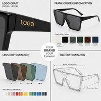 Lunettes de soleil polarisées Lmamba Fashion, design rectangulaire surdimensionné, verres monobloc, protection UV400, logo personnalisé, pour femmes et hommes