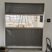 Porte à enroulement rapide moderne en polycarbonate avec commande automatique et manuelle, étanche et transparente, à entraînement électrique