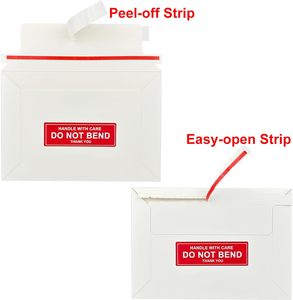 Protège-cartes TCG recyclables Toploaders – Enveloppes d'expédition en carton blanc anti-pliage avec bande adhésive <span class=keywords><strong>à</strong></span> ouverture facile - Product Image 4