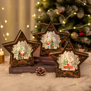 Nouvelle lampe en cristal en forme d'étoile à cinq branches pour Noël 2024, artisanat en plastique, décoration de Noël, cadeaux - Product Image 2