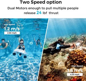 Scooter Subacuático Sublue Mix Pro con Doble Motor, Profundidad Máxima de 40 m, Resistente al Agua, 45 min de Autonomía, Batería Extraíble de 122 Wh, Velocidad de 1.6 m/s, 3.5 kg - Product Image 4