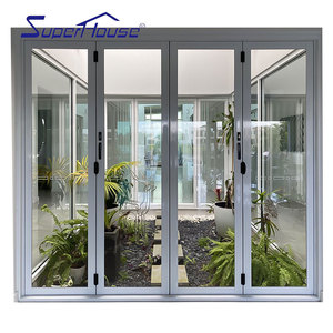 Superhouse Porte pliante temporaire en aluminium de <span class=keywords><strong>style</strong></span> accordéon pour extérieur, Portes vitrées pliantes en deux - Product Image 1