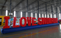 Publicité gonflables pvc piscine flotteur lettres décoration lettre ballons signe gonflable logo pour événements géant led lumière lettre