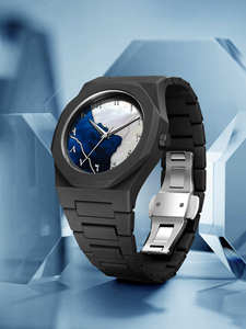 Reloj Deportivo de Lujo para Hombre, Estilo Coreano, Esfera de Cristal, Correa de Plástico Teñida de Color, Movimiento de Cuarzo, Resistente al Agua, con Números Árabes - Product Image 4