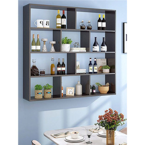 Étagère murale moderne pour bouteilles de vin, en bois, pour le salon, le bar à domicile, avec une capacité de 10 à 19 bouteilles - Product Image 1