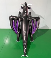 Apex 2026 Dragon gonflable géant noir à rayures violettes et cornes blanches, certifié CE, couleurs et tailles personnalisables pour événements