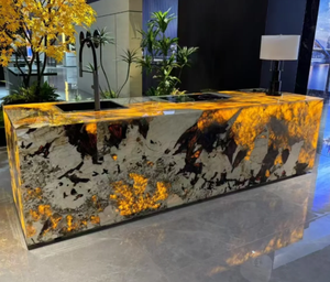 Comptoir en marbre poli moderne et luxueux avec éclairage intégré pour villa, hôtel, cuisine, îlot, salon, salle à manger, parc - Product Image 3