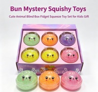 Jouet Squishy Mystère Arc-en-ciel en forme de Boulette Scintillante avec Boîte Surprise, Doux à Presser, Sensoriel, Anti-stress, Cadeaux
